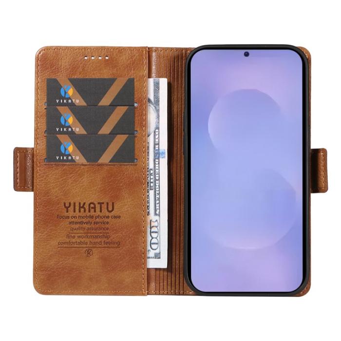 YIKATU - YIKATU Samsung Galaxy S26 / S26 Pro Fodral Konstläder - Brun