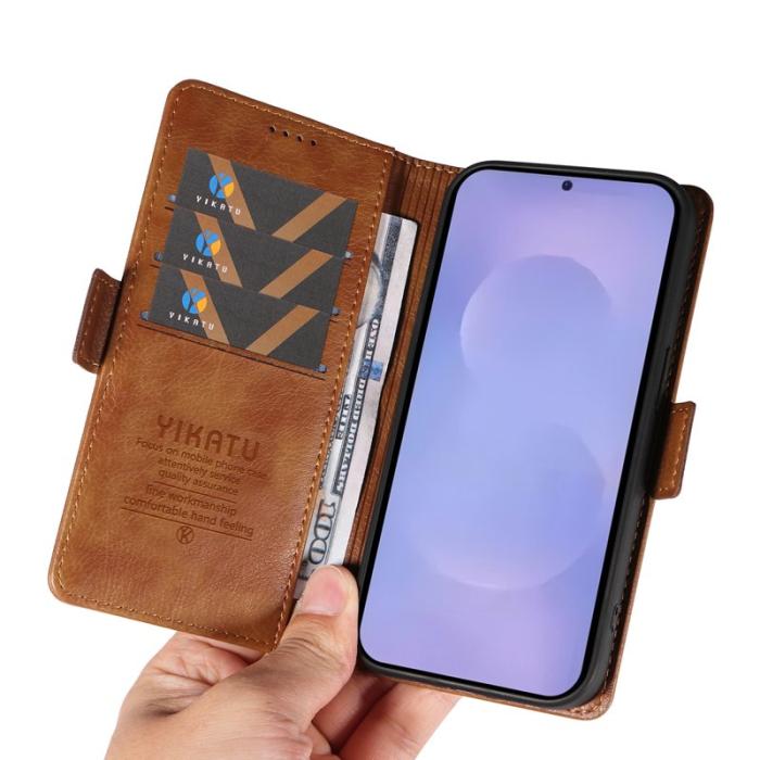 YIKATU - YIKATU Samsung Galaxy S26 / S26 Pro Fodral Konstläder - Brun