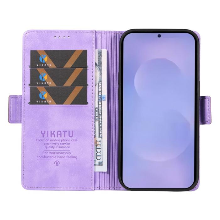 YIKATU - YIKATU Samsung Galaxy S26 / S26 Pro Fodral Konstläder Litchi - Lila