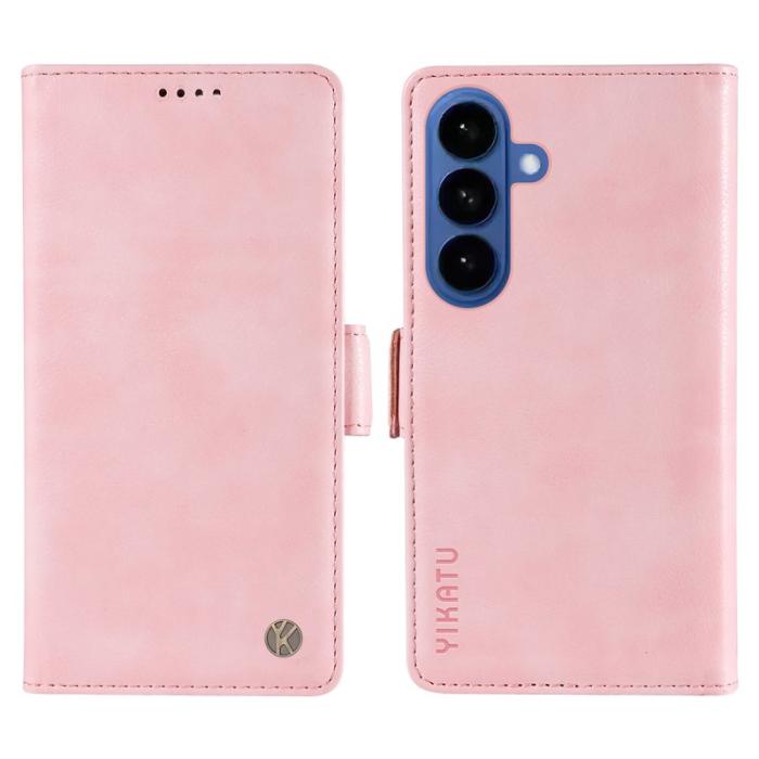 YIKATU - YIKATU Samsung Galaxy S26 / S26 Pro Fodral Konstläder Litchi - Rosa