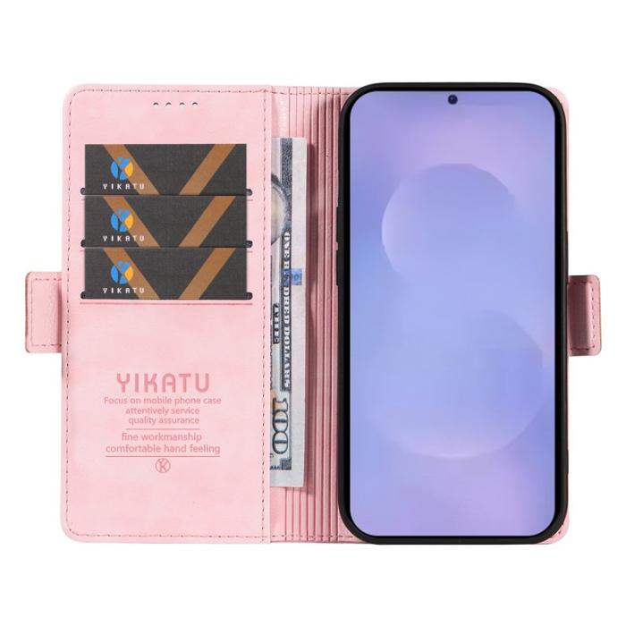 YIKATU - YIKATU Samsung Galaxy S26 / S26 Pro Fodral Konstläder Litchi - Rosa