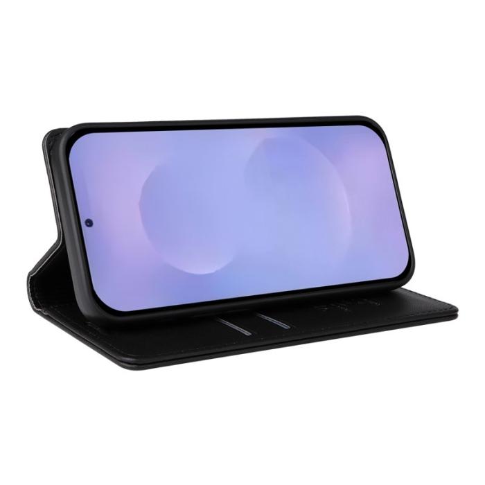 YIKATU - YIKATU Samsung Galaxy S26 Plus Skal Konstläder Magnetisk Stängning - Svart