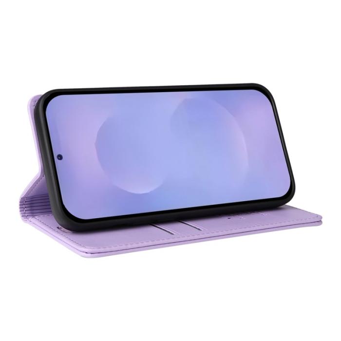 YIKATU - YIKATU Samsung Galaxy S26 Plus Skal PU Läder Magnetisk Stängning - Ljus Lila