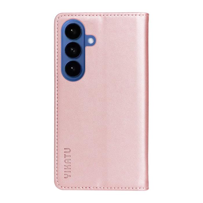 YIKATU - YIKATU Samsung Galaxy S26 Plus Skal PU Läder Magnetisk Stängning - Roséguld