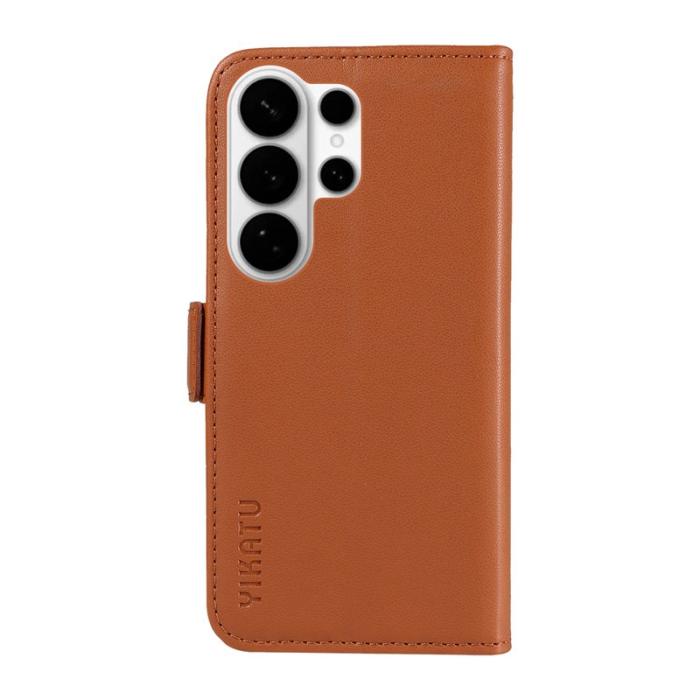 YIKATU - YIKATU Samsung Galaxy S26 Ultra Fodral Äkta Läder Ställ - Brun