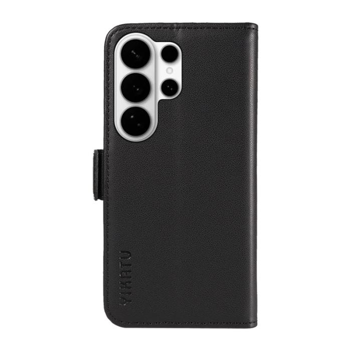 YIKATU - YIKATU Samsung Galaxy S26 Ultra Fodral Äkta Läder Ställ - Svart