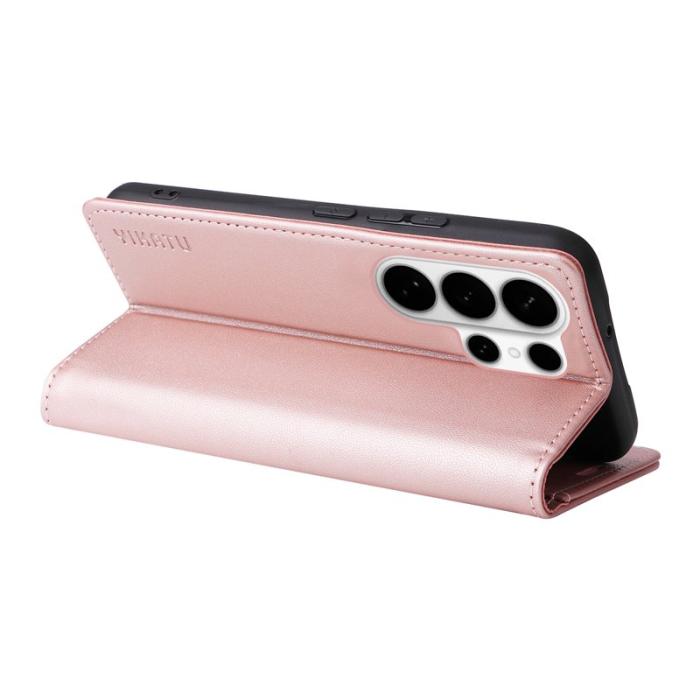 YIKATU - YIKATU Samsung Galaxy S26 Ultra Skal PU Läder - Roséguld