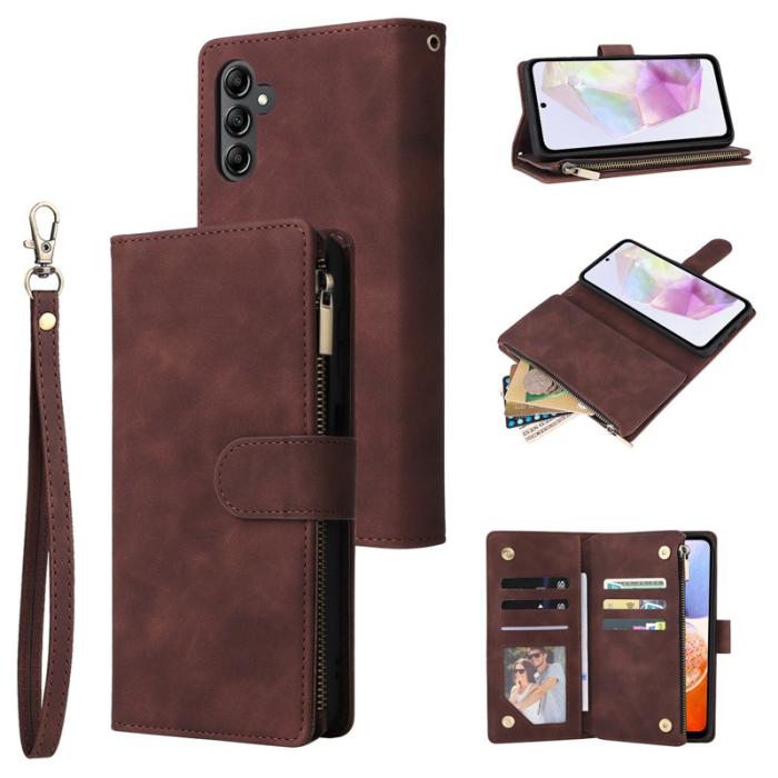 OEM - ZIZO Samsung Galaxy A35 5G Fodral Äkta Läder - Kaffe