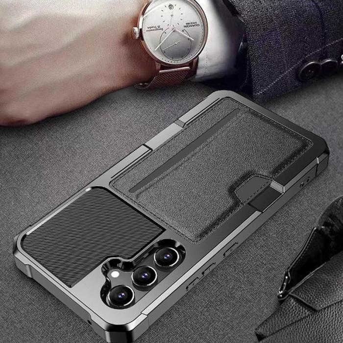 OEM - ZM02 Samsung Galaxy A35 5G Skal Stötsäker Med Kortfack - Svart