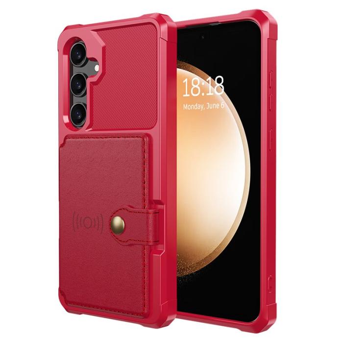 OEM - ZM03 Samsung Galaxy A35 5G Skal PU Läder + TPU - Röd