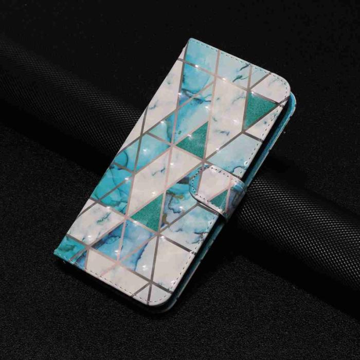 OEM - Plånboksfodral för Samsung Galaxy S26 3D-mönster Konstläder - Grön Marmor