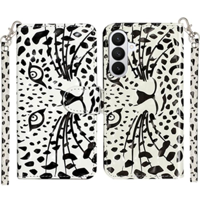 OEM - Plånboksfodral för Samsung Galaxy S26 3D-mönster Konstläder - Leopardhuvud