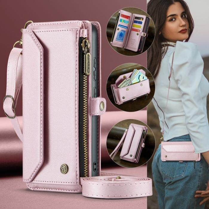 Caseme - CaseMe Mobilfodral för Samsung Galaxy S26 Äkta läder 10 kortfack - Rosa