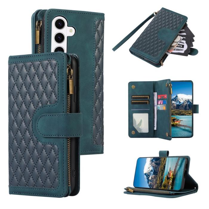 OEM - Mobilfodral för Samsung Galaxy S26 Äkta läder 9 kortfack - Grön