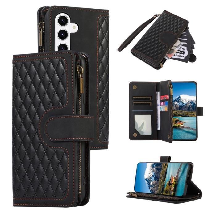 OEM - Mobilfodral för Samsung Galaxy S26 Äkta läder 9 kortfack - Svart