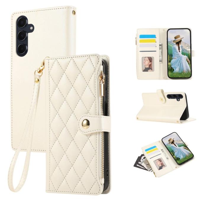 OEM - Mobilfodral för Samsung Galaxy S26 Äkta läder Flera kortfack - Beige