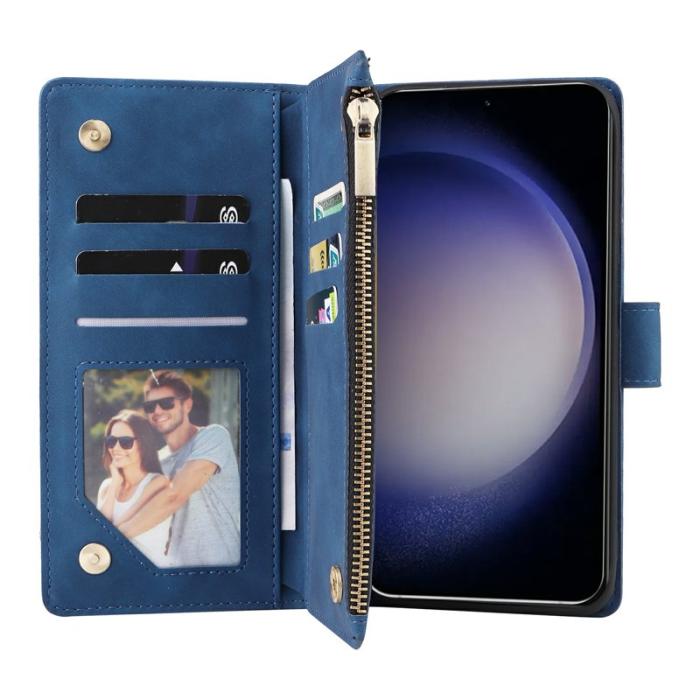 OEM - Plånboksfodral för Samsung Galaxy S26 Konstläder Flera kortfack - Blå