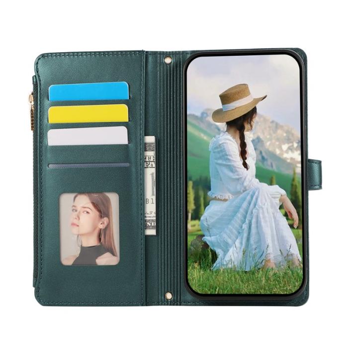 OEM - Mobilfodral för Samsung Galaxy S26 Äkta läder Flera kortfack - Grön