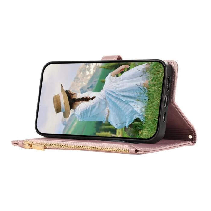 OEM - Mobilfodral för Samsung Galaxy S26 Äkta läder Flera kortfack - Roséguld