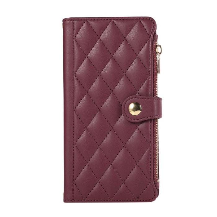 OEM - Mobilfodral för Samsung Galaxy S26 Äkta läder Flera kortfack - Vinröd