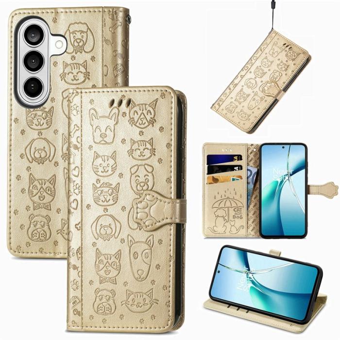 OEM - Plånboksfodral för Samsung Galaxy S26 Äkta läder - Guld