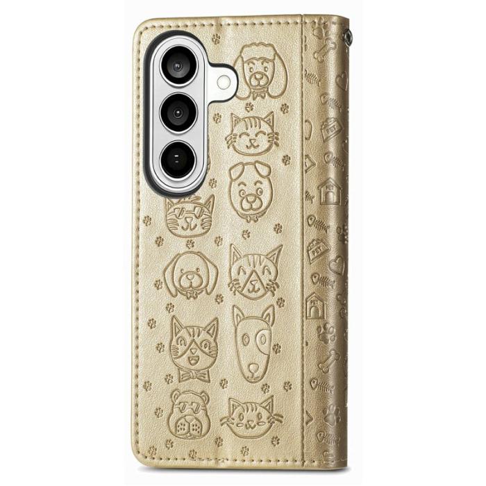 OEM - Plånboksfodral för Samsung Galaxy S26 Äkta läder - Guld