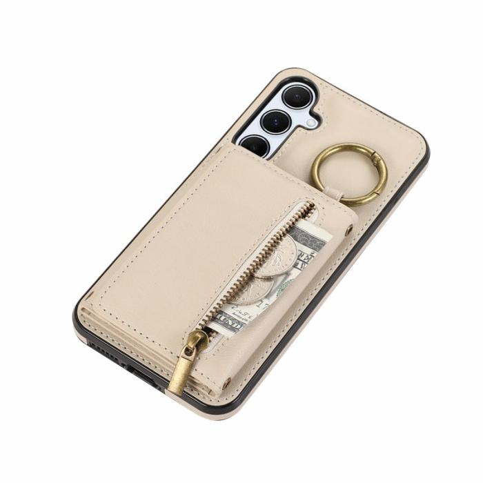 OEM - Plånboksfodral för Samsung Galaxy S26 Äkta läder Kickstand - Beige