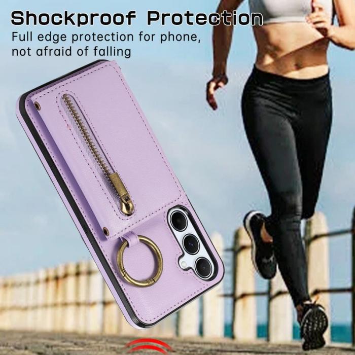 OEM - Plånboksfodral för Samsung Galaxy S26 Äkta läder Kickstand - Lila