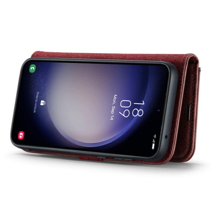 DG.MING - DG.Ming Plånboksfodral för Samsung Galaxy S26 Äkta läder Kickstand - Röd