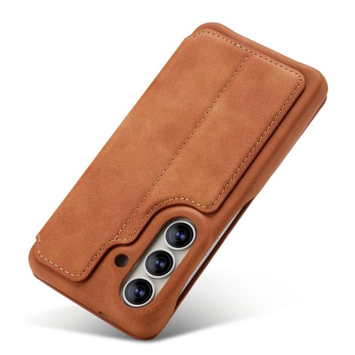 LC.imeeke - LC.IMEEKE Mobilfodral för Samsung Galaxy S26 Äkta läder Kortfack - Brun