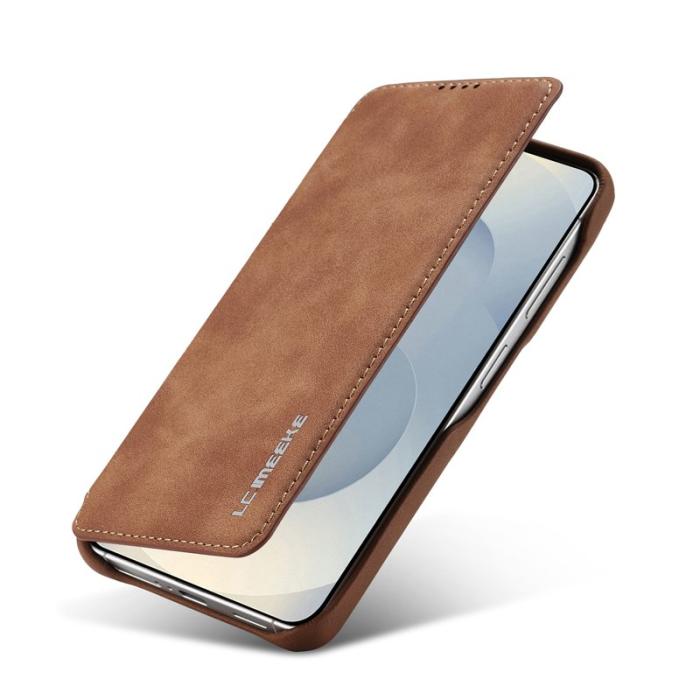 LC.imeeke - LC.IMEEKE Mobilfodral för Samsung Galaxy S26 Äkta läder Kortfack - Brun