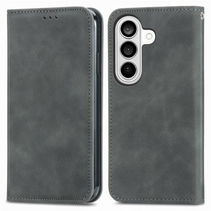 OEM - Mobilfodral för Samsung Galaxy S26 Äkta läder Kortfack - Grå