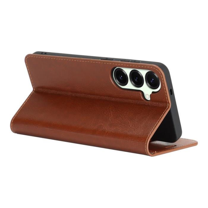 OEM - Plånboksfodral för Samsung Galaxy S26 Äkta läder - Ljusbrun