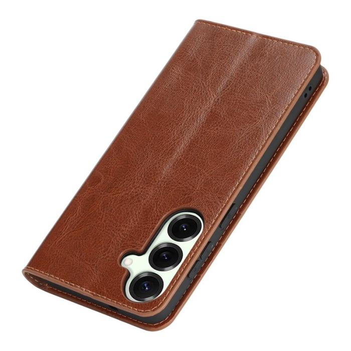 OEM - Plånboksfodral för Samsung Galaxy S26 Äkta läder - Ljusbrun