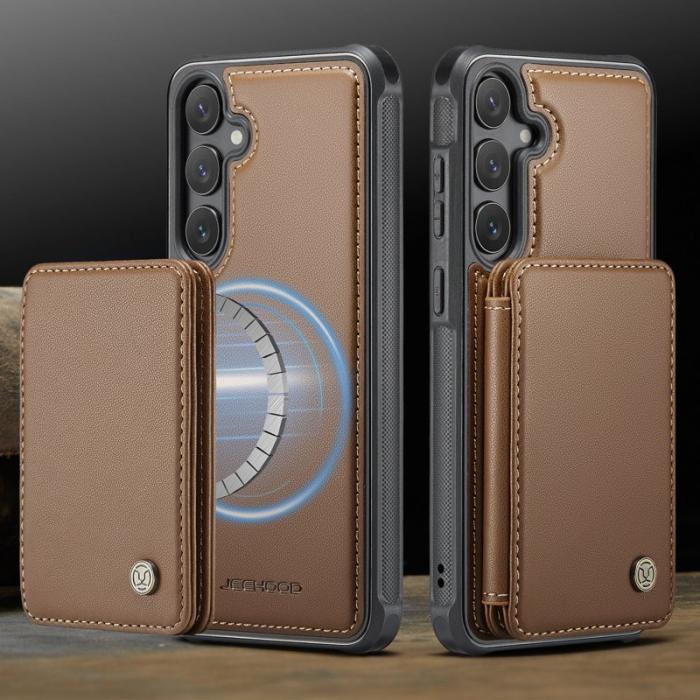 OEM - Mobilfodral för Samsung Galaxy S26 Äkta läder Magnetisk - Brun