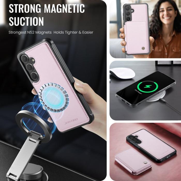 JEEHOOD - JEEHOOD Mobilfodral för Samsung Galaxy S26 Äkta läder Magnetisk - Rosa