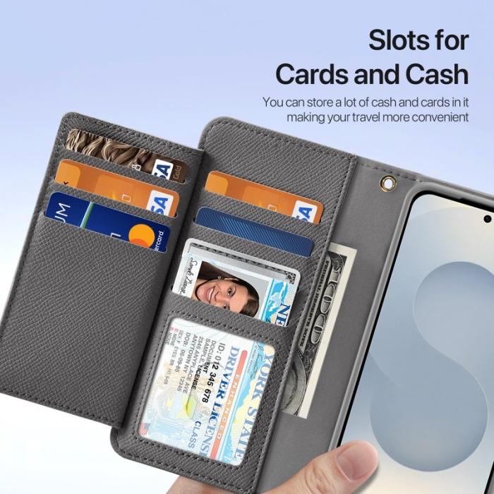 Dux Ducis - Dux Ducis Plånboksfodral för Samsung Galaxy S26 Äkta läder Magnetiskt - Grå