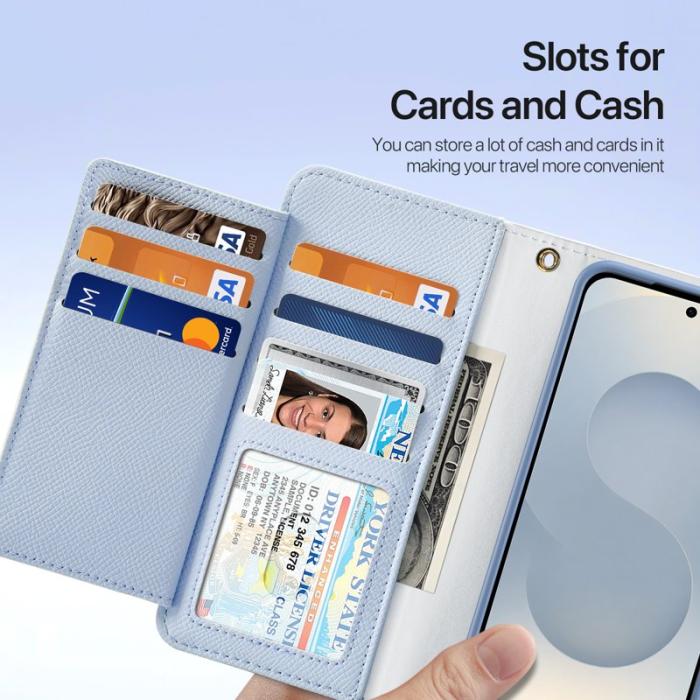 Dux Ducis - Dux Ducis Plånboksfodral för Samsung Galaxy S26 Äkta läder Magnetiskt - Ljusblå