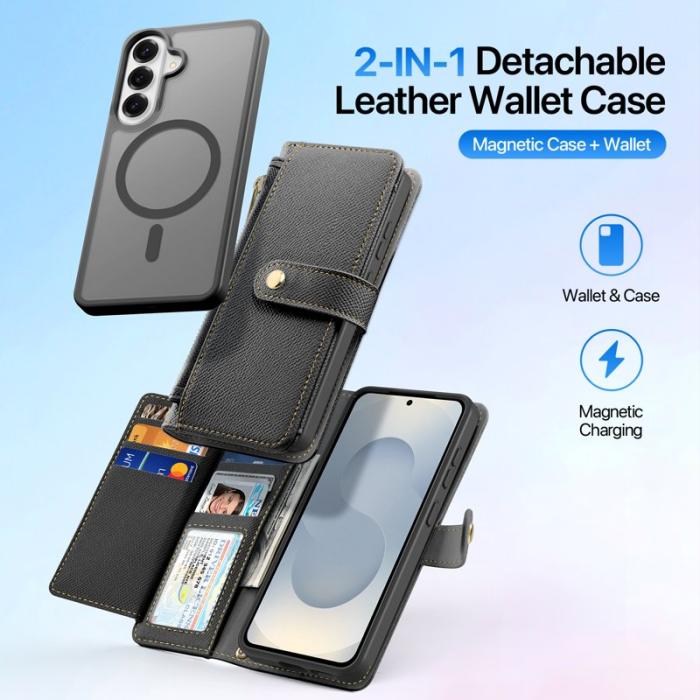 Dux Ducis - Dux Ducis Plånboksfodral för Samsung Galaxy S26 Äkta läder Magnetiskt - Svart