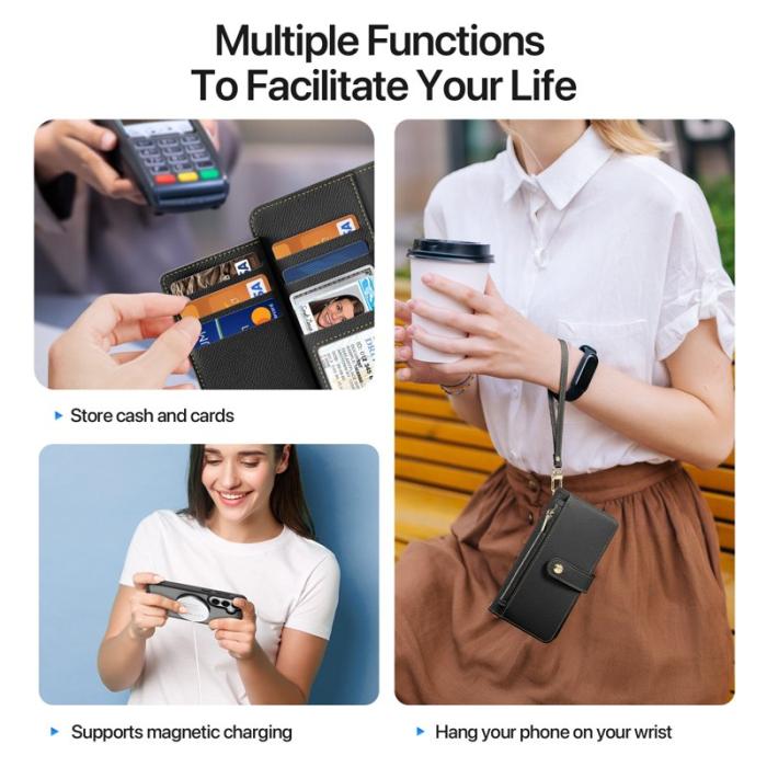 Dux Ducis - Dux Ducis Plånboksfodral för Samsung Galaxy S26 Äkta läder Magnetiskt - Svart