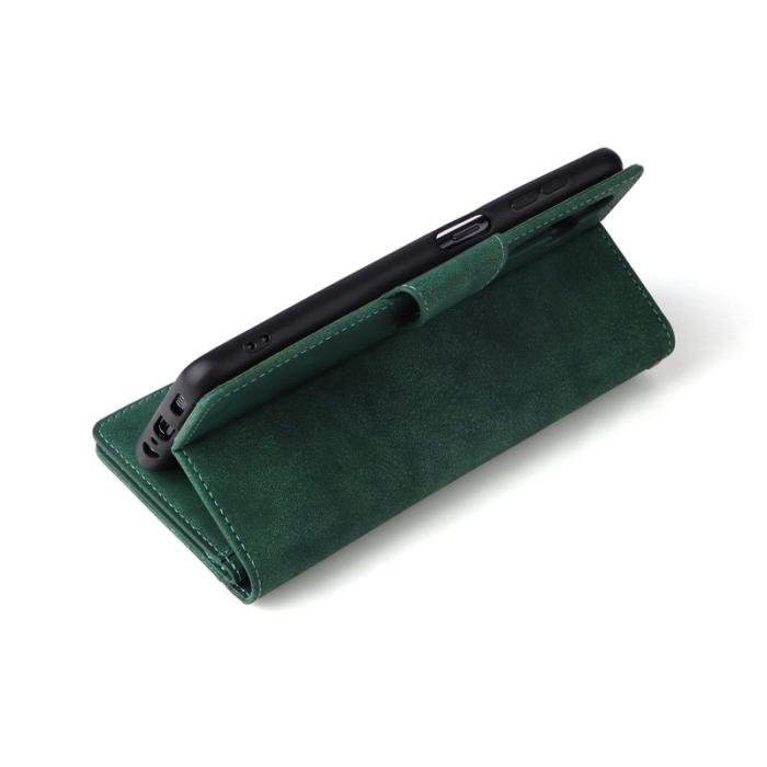 OEM - Plånboksfodral för Samsung Galaxy S26 Konstläder med dragkedja - Grön