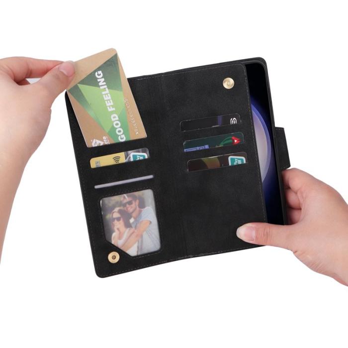 OEM - Plånboksfodral för Samsung Galaxy S26 Konstläder med dragkedja - Svart