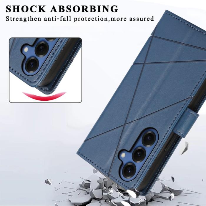 OEM - Plånboksfodral för Samsung Galaxy S26 Konstläder med handledsrem - Blå