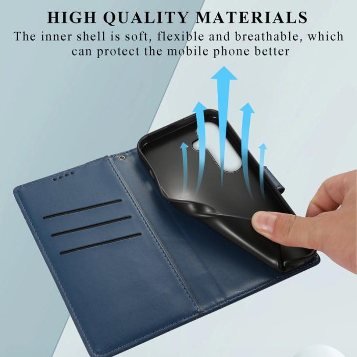 OEM - Plånboksfodral för Samsung Galaxy S26 Konstläder med handledsrem - Blå