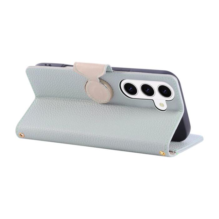 OEM - Plånboksfodral för Samsung Galaxy S26 Konstläder med handledsrem - Cyan