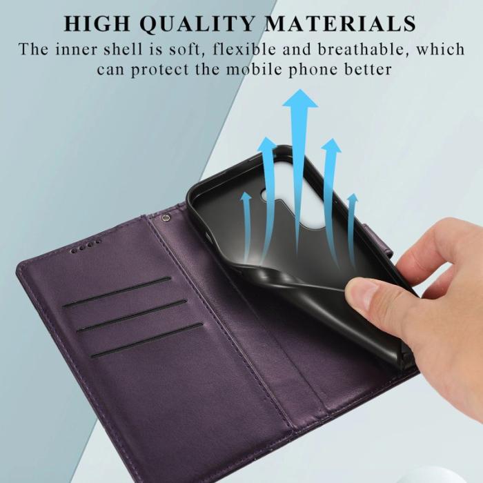 OEM - Plånboksfodral för Samsung Galaxy S26 Konstläder med handledsrem - Lila