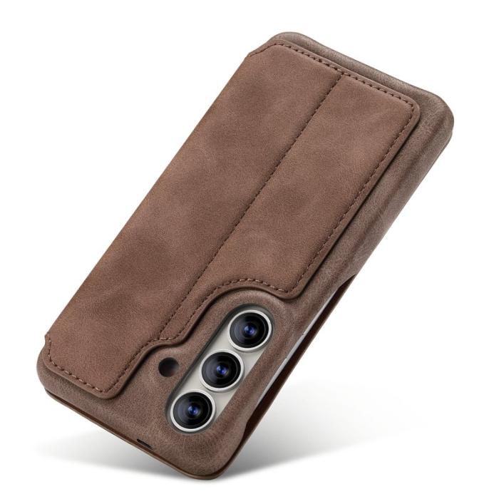 LC.imeeke - LC.IMEEKE Mobilfodral för Samsung Galaxy S26 Äkta läder med kortfack - Kaffe