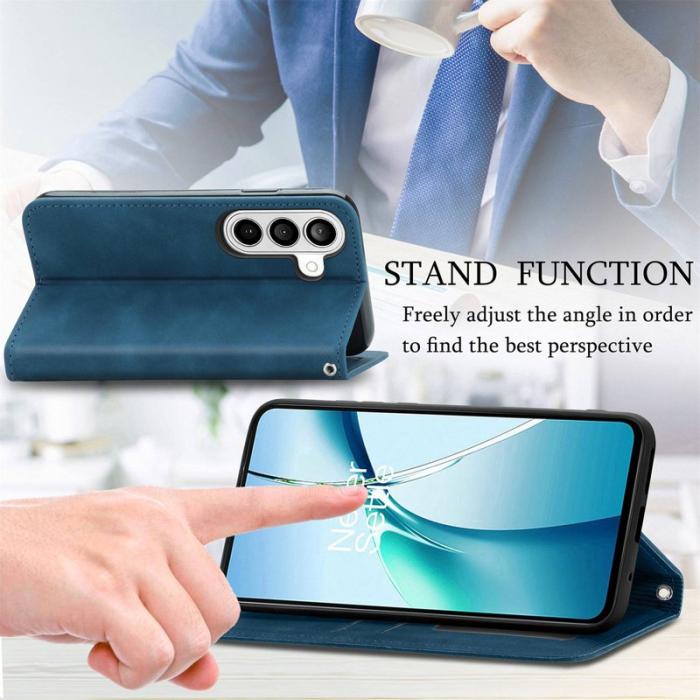 OEM - Mobilfodral för Samsung Galaxy S26 Äkta läder med kortfack - Mörkblå