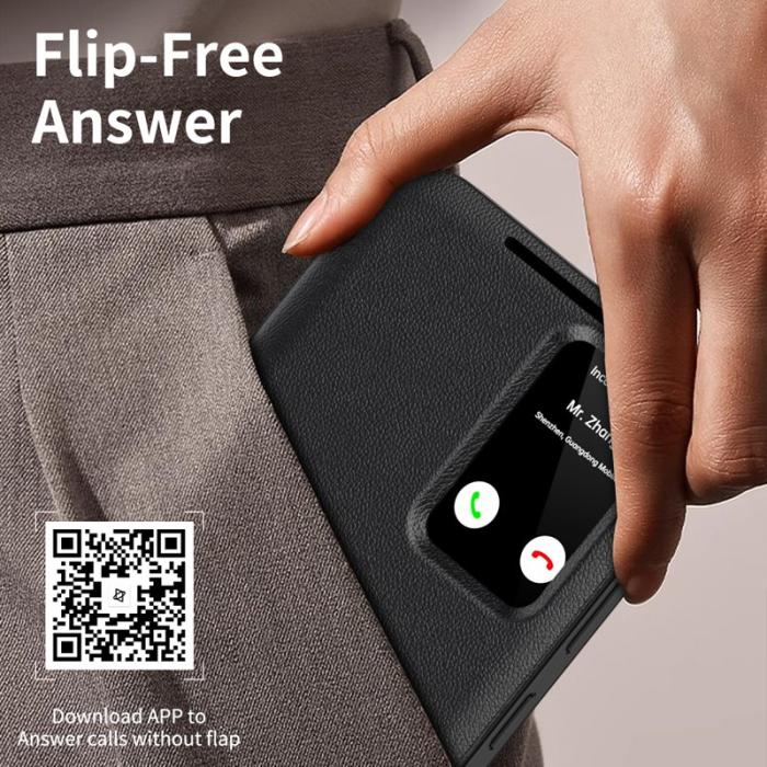 OEM - Mobilfodral för Samsung Galaxy S26 Äkta läder med kortfack - Svart