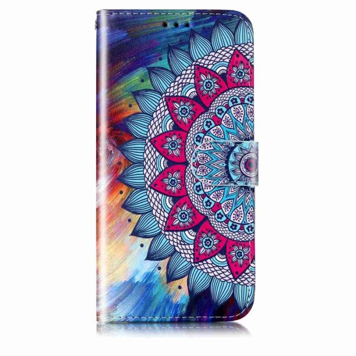 OEM - Plånboksfodral för Samsung Galaxy S26 Konstläder med rem - Mandala Flower